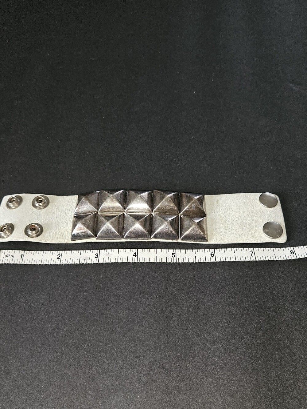 Streets Ahead White Studded Cuff Bracelet - Picture 5 of 8